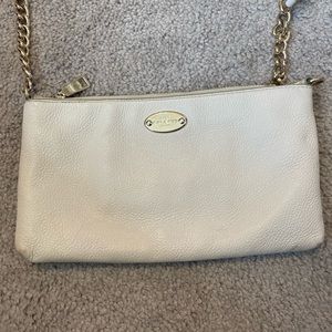 White Coach Purse with Gold Hardware